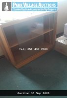 SMALL WOOD CABINET WITH GLASS