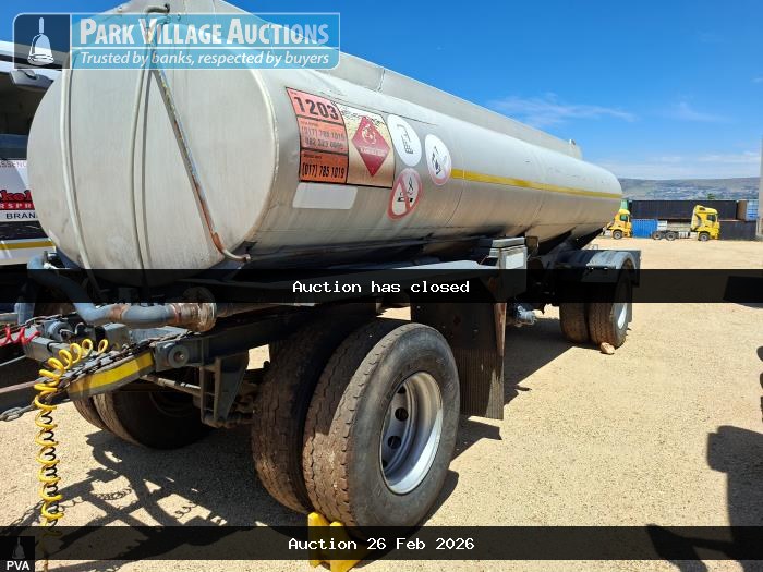 1995 TANK CLINIC 12000L DOUBLE AXLE DRAWBAR TRAILER