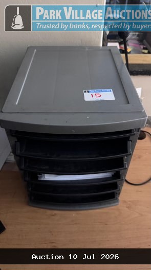 3 X PLASTIC SIX DRAWER FILING CABINETS