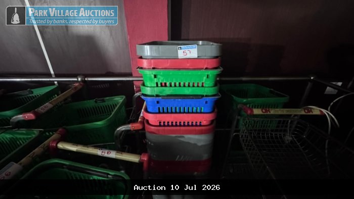 21 X PLASTIC SHOPPING BASKETS