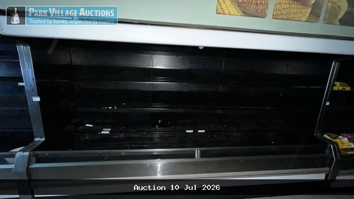 CONCORD 4M URIGHT DISPLAY FRIDGE WITH ADJUSTABLE SHELVING, FLORESCENT LIGHT TUBING AND TEMP INDICATOR CONNECTED TO THE OUTSIDE COMPRESSOR FRESH PRODUCE
