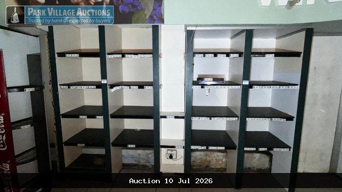 3M X 2.1M WALL MOUNTED DARK VENEER PIGEONHOLE WINE SHELF