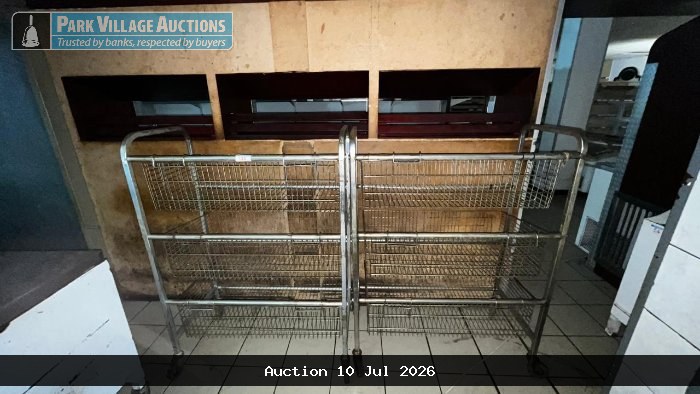 3 X STAINLESS STEEL WIRE 3 TIER BREAD TROLLEYS