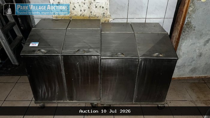 STAINLESS STEEL 4 BIN FLOWER TROLLEY