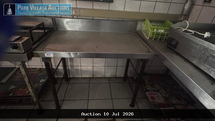 2 X 1.2M STAINLESS STEEL TOP SPLASH BACK PREP TABLES