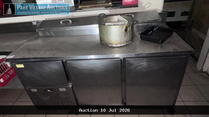 STAINLESS STEEL 2.5 DOOR UNDERCOUNTER FRIDGE WITH TOP FITTED FILLING BOWLS