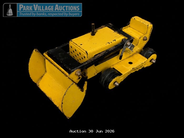 TRENCHER TOY BULLDOZER WITH BLACK DETAILING AND FRONT BLADE