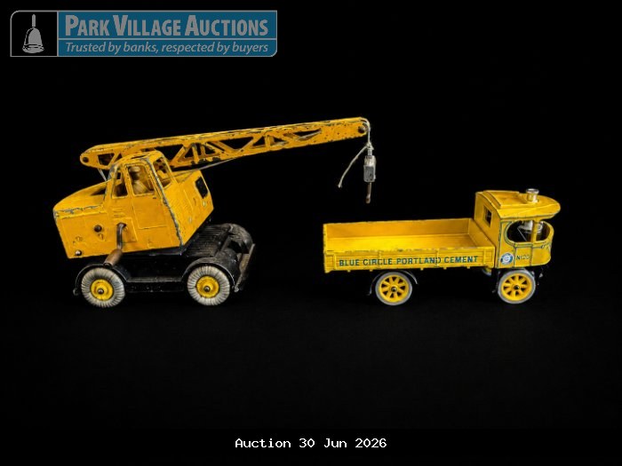 DINKEY SUPERTOYS COLES MOBILE CRANE & BLUE CIRCLE PORTLAND CEMENT TRUCK