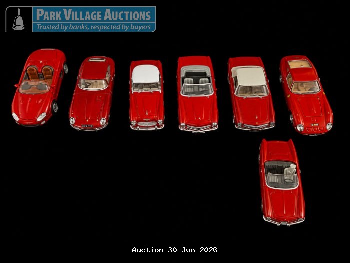 SPOT-ON MODELS BY TRI-ANG, CORGI & METOSUL COLLECTION OF RED DIE-CAST CLASSIC SPORTS CAR MODELS, INCLUDING CONVERTIBLES
