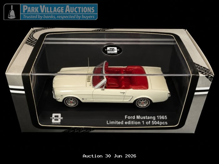 TRIPLE COLLECTION FORD MUSTANG 1965 LIMITED EDITION DIE-CAST CONVERTIBLE MODEL IN ORIGINAL DISPLAY BOX.