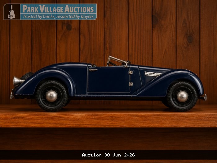 NAVY BLUE VINTAGE-STYLE DIE-CAST OPEN ROADSTER MODEL