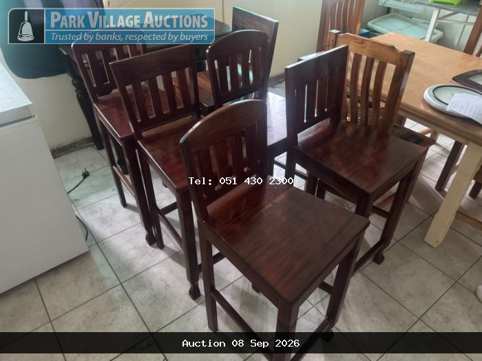 6 X WOODEN BAR CHAIRS