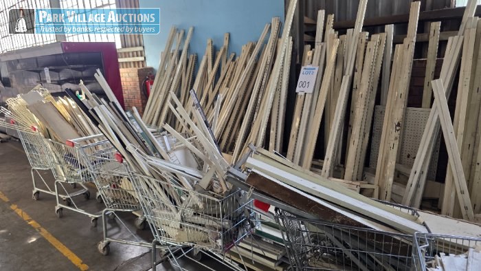 APPROXIMATELY 60 MULTI TIER DOUBLE SIDED GONDOLA SHELVING - DISMANTLED