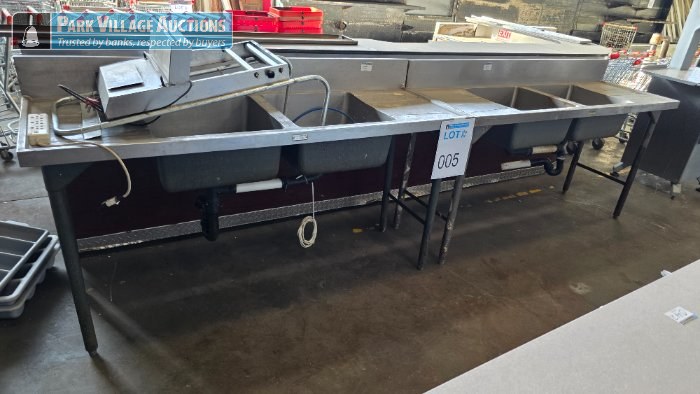 2 X STAINLESS STEEL DOUBLE BOWL SINK