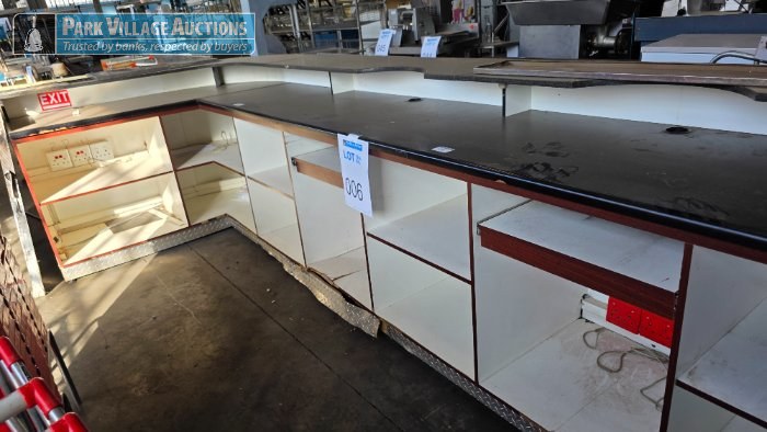 1 X GRANITE TOP L-SHAPED CHECKOUT COUNTER