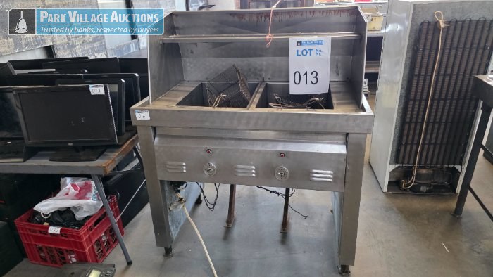 STAINLESS STEEL DOUBLE BOWL STAND ALONE DEEP FRYER