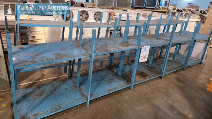 10 X STEEL MULTI TIER DOUBLE SIDED HANDY ANGLE SHELVING