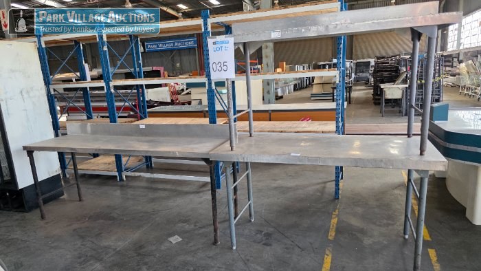 3 X ASSORTED STAINLESS STEEL PREP TABLES