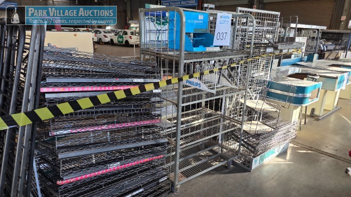 LOT ASSORTED STEEL DISPLAY STANDS
