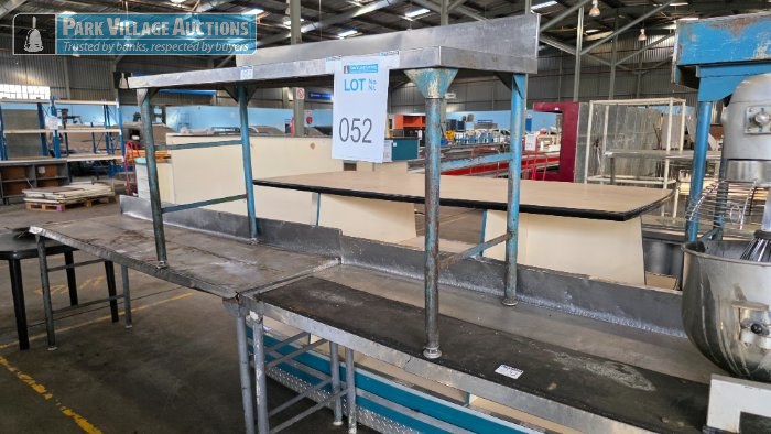 3 X STAINLESS STEEL PREP TABLES - EXCLUDING CONTENTS