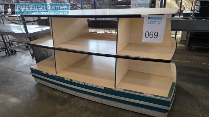 WOODEN MULTI BAY ISLAND DISPLAY STAND