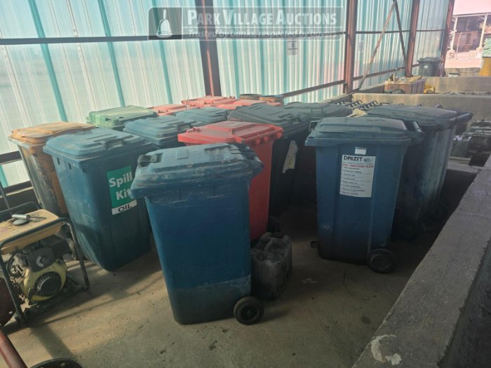 19 X ASSORTED SPILL KIT WHEELY BINS