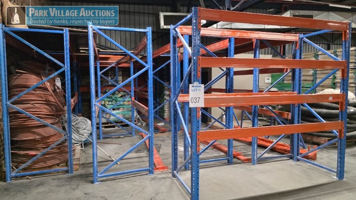 10 X STEEL MULTI TIER INDUSTRIAL SHELVING - EXCLUDING CONTENTS