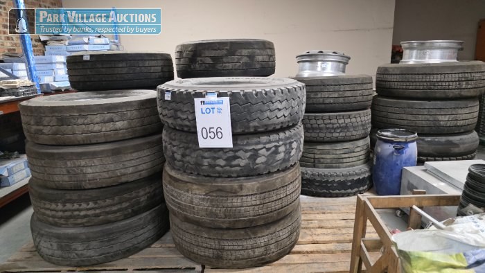 ASSORTED 31580 R22.5 USED TYRES AND 2 X 10 HOLE STAINLESS STEEL RIMS