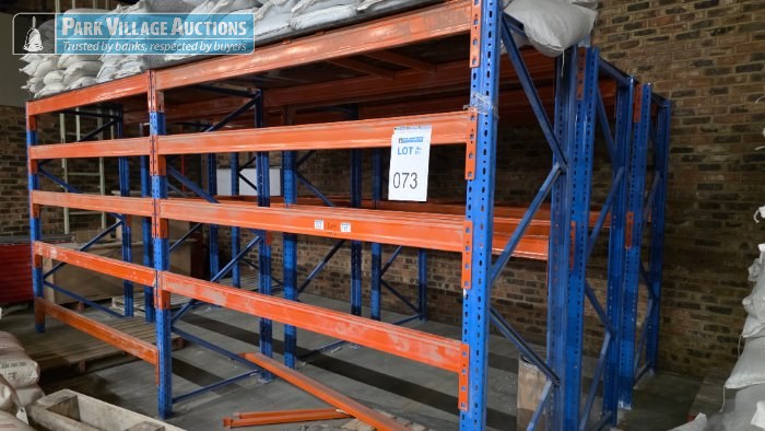 STEEL MULTI TIER INDUSTRIAL SHELVING - EXCLUDING CONTENTS AND DISMANTLED BEAMS