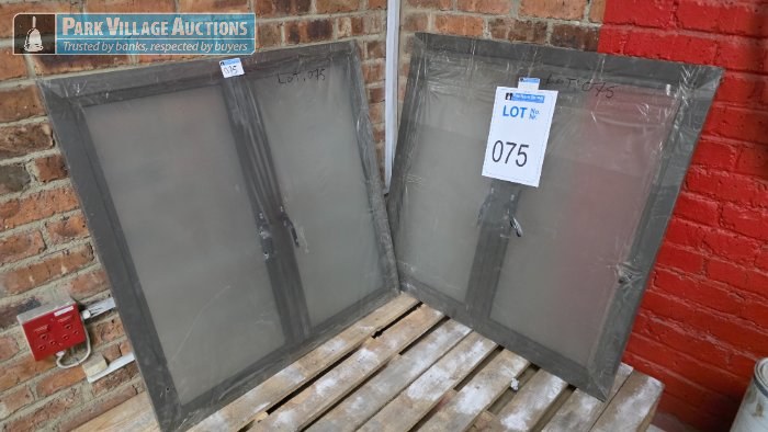 2 X BROWN ALUMINIUM WINDOWS