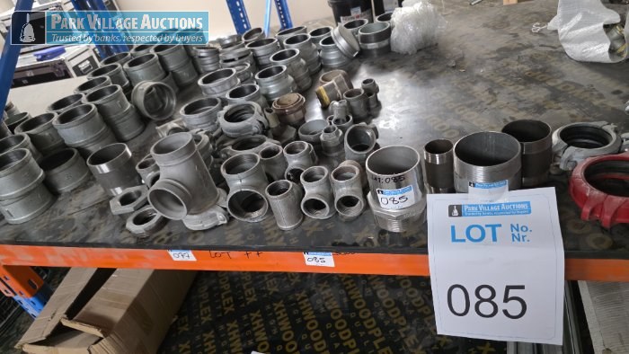 ASSORTED GALVANIZED STEEL PIPE CONNECTORS, VALVES, ETC.