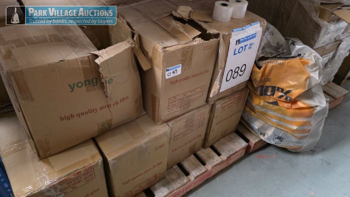 ASSORTED ALUMINIUM PROFILES, SAFETY GLOVES, WRAPPING PLASTIC, ETC.