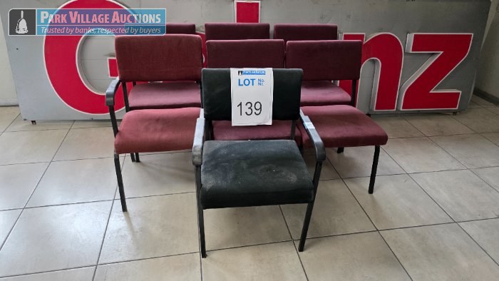 7 X STEEL FABRIC CHAIRS