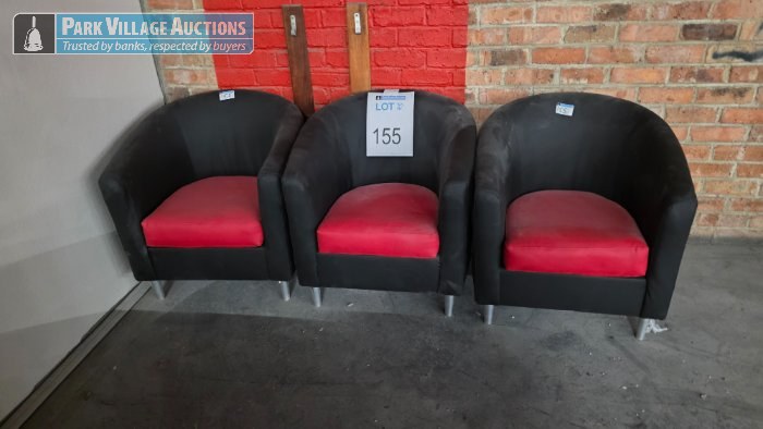 3 X LEATHER TUB CHAIRS