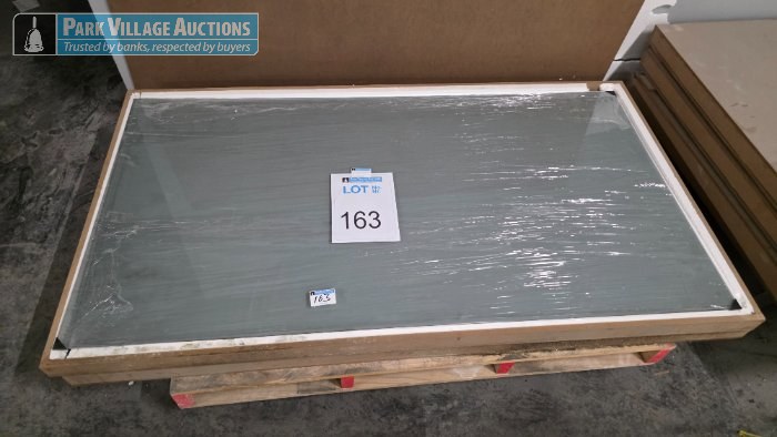 4 X PALLETS ASSORTED GLASS TABLE TOPS - IN CRATES