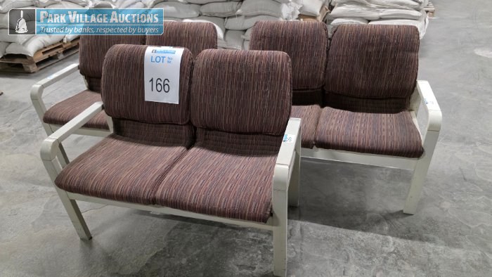 3 X FABRICWOODEN 2 SEATER CHAIRS