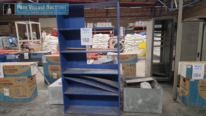 2 X ASSORTED GALVANIZED STEEL BASINS AND WOODEN BOOKSHELF