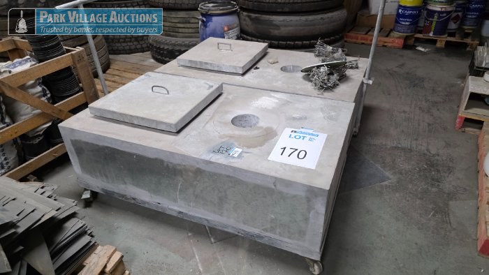 2 X GALVANIZED STEEL PURPOSE BUILT BASINS ON CASTORS
