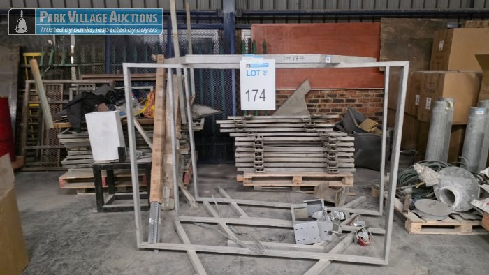 ASSORTED STEEL - GATES, CAGES, BENCH FRAMES, ETC.