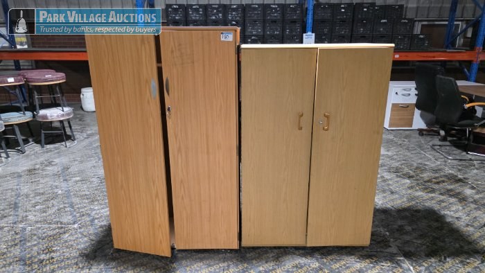 2 X ASSORTED WOODEN 2 DOOR CUPBOARDS