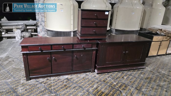 2 X WOODEN CREDENZAS AND PEDESTAL