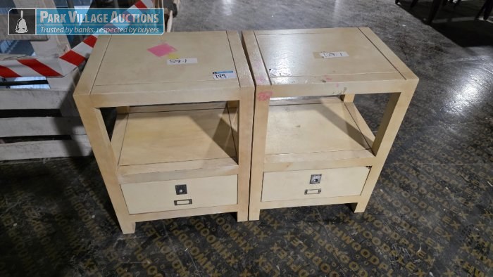 2 X WOODEN BED SIDE TABLE