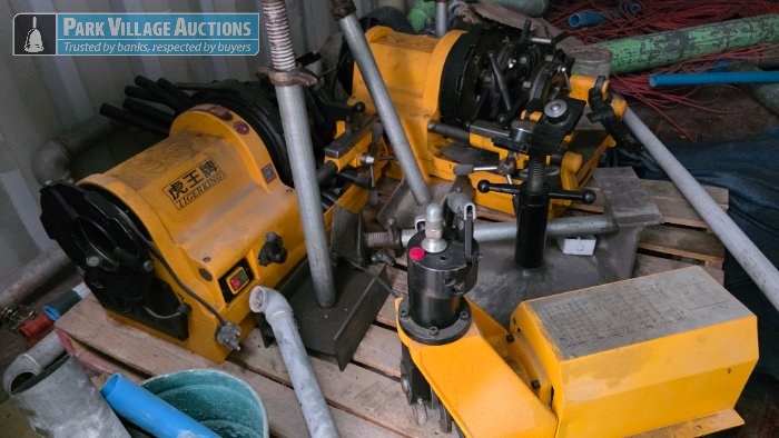 CONTENTS OF CONTAINER - 2 X PIPE WELDER AND ASSORTED PVC PIPEC ETC