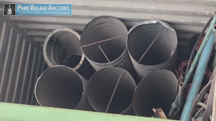 CONTENTS OF CONTAINER - ASSORTED STEEL DUCTING PIPES