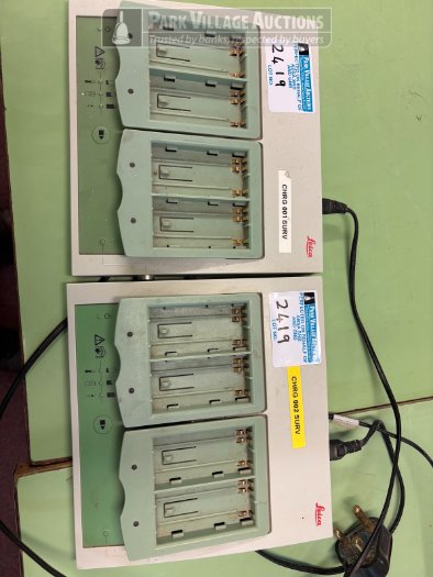 2 X LEICA GEOSYSTEMS AG GKL221 4 BAY BATTERY CHARGERS