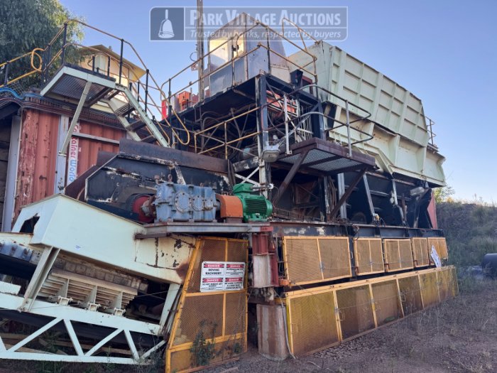 WET INFIELD SCREENING PLANT- GRIZZLY SCREEN, FEEDER, CONVEYOR, DOUBLE DECK SCREEN, EXIT CONVEYOR, PUMPS, MCC, 6M CONTAINER, MOBILE OFFICES AND SCRAP COMPONENTS., 2 X SCREENS WITH UNDERPANS, 2 X EXIT CONVEYORS 15-018-004 900MM, N, 1P, 62, - LENGTH 52M AND 15-018-005 900MM, N, 1P, 62, - LENGTH 130M , CONVEYOR FROM TUNNEL TO SCRUBBER SECTION