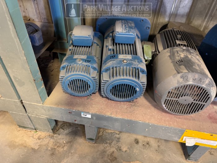 ASSORTED MOTORS - 1 X 7.7KW, 1 X 11.4KW, 1 X 11KW, 1 X 9.2KW