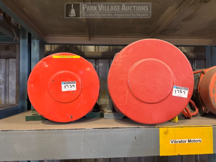 VIBRATOR MOTORS - 1.1KW 6-POLE 525V, 1.5KW 4-POLE 525V, 1.4KW 4-POLE 525V, 3.7KW