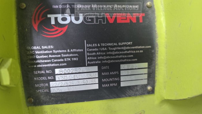 14 X 22KW TOUGH VENT FAN