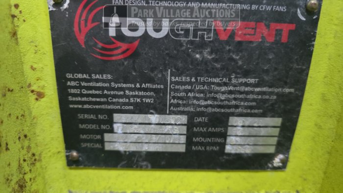 1 X 75KW TOUGH VENT FAN